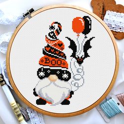 halloween gnome cross stitch pattern, pumpkin cross stitch, fall cross stitch, witch cross stitch, digital pdf