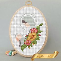 Easter pattern pdf cross stitch, Easy embroidery DIY, Madonna small pattern