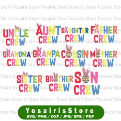aunt crew svg, cute bunny matching easter day rabbit svg, bunny svg, auntie svg, easter svg, easter bunny svg