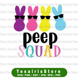 peep squad bunny svg, easter svg, cute easter svg, easter peeps svg, kids easter svg, cricut