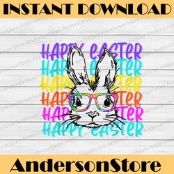 happy easter day bunny glasses cute rabbit easter day png, happy easter day sublimation design