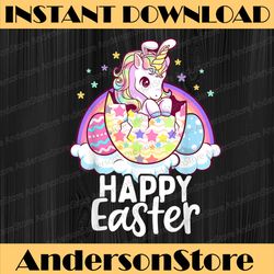 Happy Easter Unicorn Bunny Easter Eggs Easter Day Png, Happy Easter Day Sublimation Design