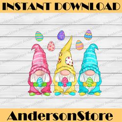 easter gnome egg hunting - cute gnomes holding easter egg easter day png, happy easter day sublimation design