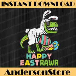 happy eastrawr trex easter bunny egg funny dinosaur easter day png, happy easter day sublimation design