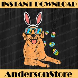 golden retriever bunny glasses easter eggs dog owner lover easter day png, happy easter day sublimation design