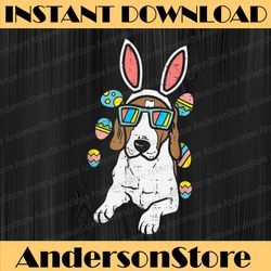 beagle bunny ears glasses eggs cute easter dog owner lover easter day png, happy easter day sublimation design