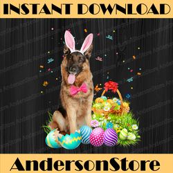 happy easter cute bunny german shepherd eggs basket funny easter day png, happy easter day sublimation design