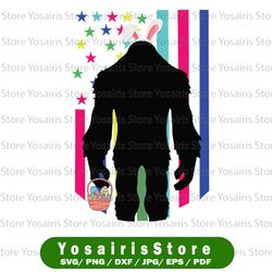 Bigfoot Ester Egg Svg, Funny Easter Day Love Sasquatch Bunny Ears Svg, Easter Egg Hunter, Bigfoot Easter Day, Sasquatch