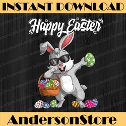 dabbing rabbit easter day eggs dab bunny easter day png, happy easter day sublimation design