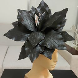 Black Star Fascinator, Kentucky Derby Hat, Cocktail Hat, Race Royal Ascot, Funeral Costume, Singer Headdress, Mourning