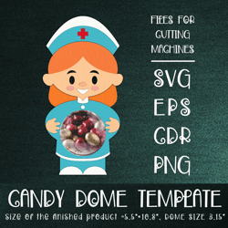 Nurse Candy Dome | Paper Craft Template svg
