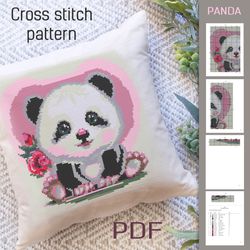 The scheme for cross stitch Panda.