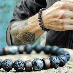 men's lava stone bracelet