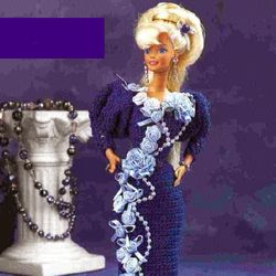 Digital | Crochet patterns for a vintage Barbie dress | knitted dress for dolls 11-1/2 | PDF template