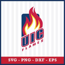 illinois chicago flames svg, illinois chicago flames logo svg, ncaa svg, sport svg, png dxf eps file