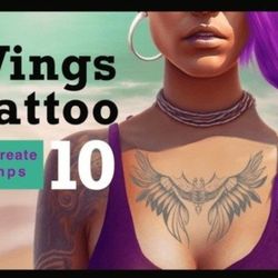 wings procreate brush set, stamps