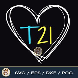 Down Syndrome T21 Awareness Hearts File Download PNG SVG EPS DXF