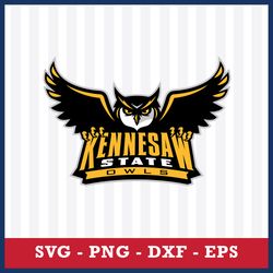 kennesaw state owls svg, kennesaw state owls logo svg, ncaa svg, sport svg, png dxf eps file