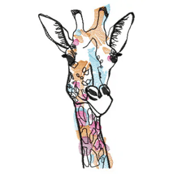 giraffe art embroidery design 3 sizes reading pillow-instant d0wnl0ad