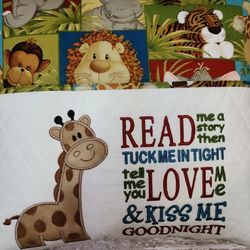 read me a story with giraffe applique 2 designs reading pillow-instant d0wnl0ad