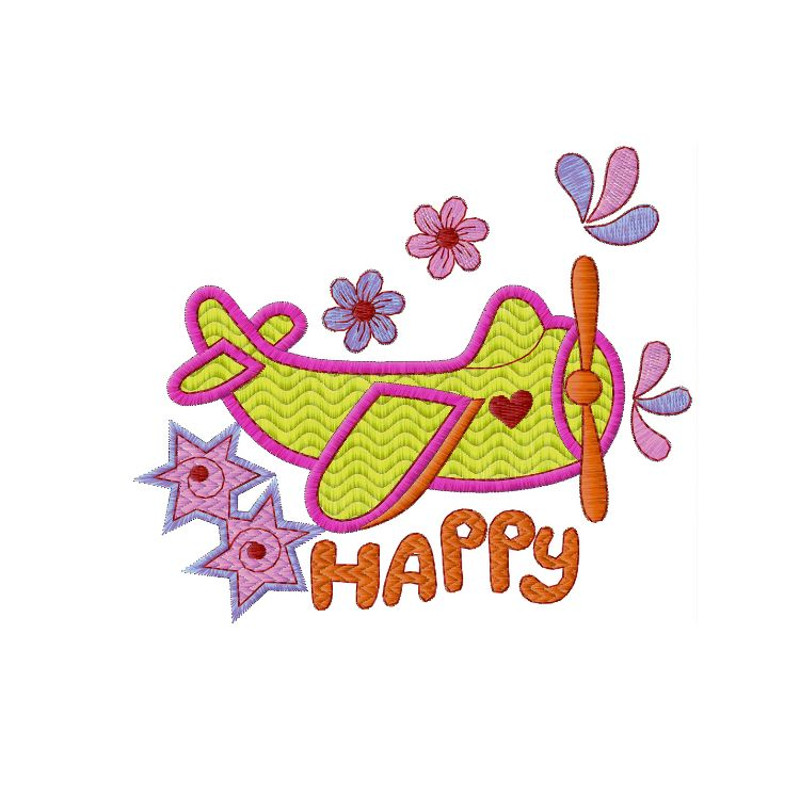 Happy plane embroidery design. Suitable for all embroidery machines2.jpg