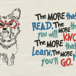The more that you read with dog 2 designs reading pillow-INSTANT D0WNL0AD
