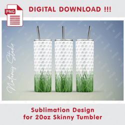 Golf Template - Seamless Sublimation Pattern - 20oz SKINNY TUMBLER - Full Tumbler Wrap
