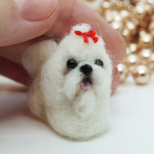 miniature-needle-felted-maltese-dog-2