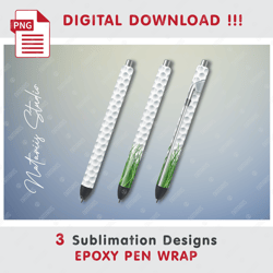 3 Golf Designs - Seamless  Patterns - EPOXY PEN WRAP - Full Pen Wrap