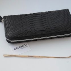 wallet black python skin | exotic skin wallet | unisex wallet | big wallet | men wallet | genuine python skin wallet | h