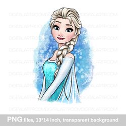 Cartoon princess Elsa PNG sublimation design