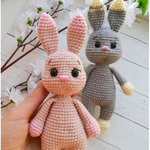 crochet pink bunny