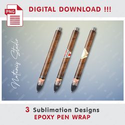 3 Cigar Designs - Seamless  Patterns - EPOXY PEN WRAP - Full Pen Wrap