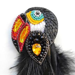 toucan brooch, bird brooch, brooch pin, beaded brooch, mothers day gift, handmade gifts, brooch, birds, hand embroidery