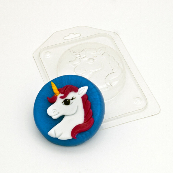 cute unicorn soap and plastic mold