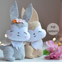 Easter bunny PDF sewing pattern
