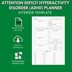 Attention Deficit Hyperactivity Disorder (ADHD) Planner Amazon KDP Interior Template for Low-Content Book