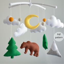 PDF Baby mobile PDF pattern, DIY nursery mobile,  baby shower, New mom gift, digital download Sewing Tutorial