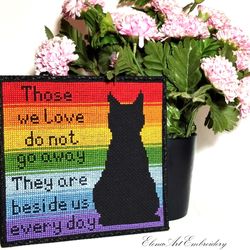 Cat Memorial, Cat Loss Gift, Pet Loss Gift, Cat Sympathy Sign, Rainbow Bridge, Pet Memorial, Cat Remembrance Ornament