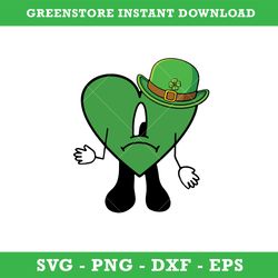 Bunny Heart St. Patricks Day Svg, St. Patricks Day Svg, Dia De San Patricio Svg, Bad Bunny Svg, Png Dxf  Eps File