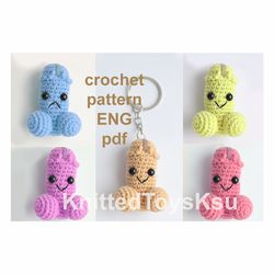 penis crochet pattern, dick keychain amigurumi easy crochet pattern Willy Bachelorette gift ideas
