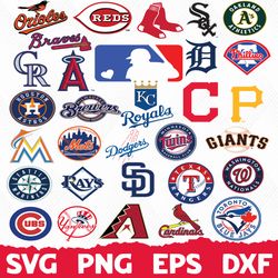 mlb teams svg, mlb svg, all mlb teams svg, mlb logo svg, mlb all logo svg, mlb team svg, png, dxf, eps, instant download