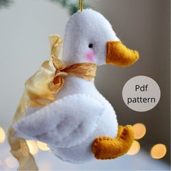 PDF pattern Goose ornament, Sewing PDF ,DIY Felt Plushie silly goose