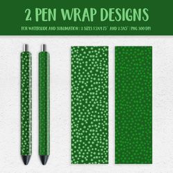 St. Patricks Day Chamrock Leaves  Pen Wrap Sublimation or Waterslide PNG