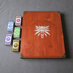 Wooden Gwent Board with 5 Decks Witcher 3 Wild Hunt
