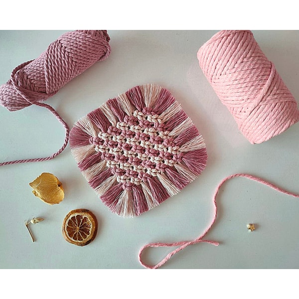 Macrame Pattern Flower Coaster Macrame Coaster PDF Pattern / Macrame Coaster Instructions / | Inspire ...
