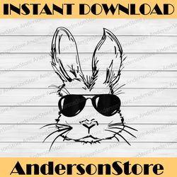 bunny face with sunglasses easter day png, happy easter day sublimation design