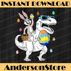 easter bunny riding t rex dinosaur funny eggs easter day png, happy easter day sublimation design