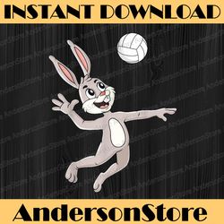 easter bunny hitting a volleyball funny easter day png, happy easter day sublimation design