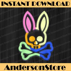 neon rabbit for easter day, psycho-bunnies, easter 2022 easter day png, happy easter day sublimation design